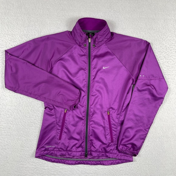 Nike Jacket Womens Small Purple Storm‎ Fit Vented Reflective Travel Activewear - Picture 1 of 16